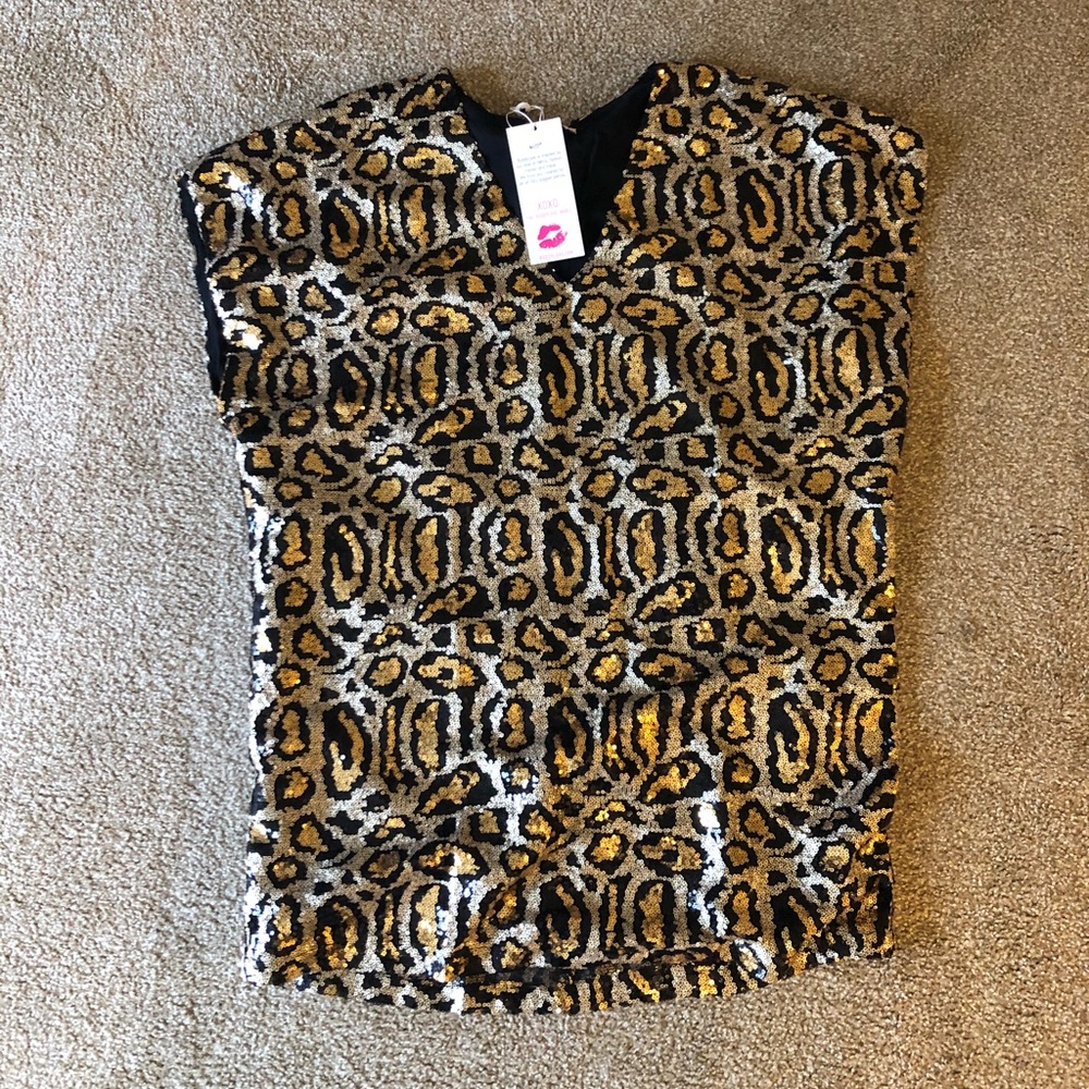 Buddy Love Gold and Black Sequin Mini Dress